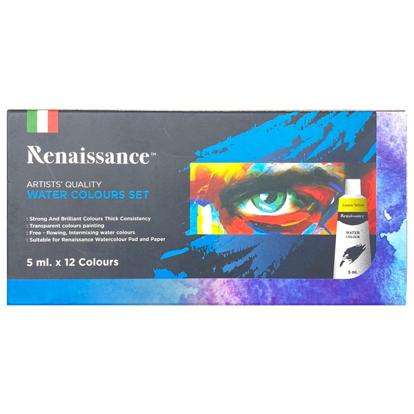Bộ màu nước 12 màu 5ml renaissance