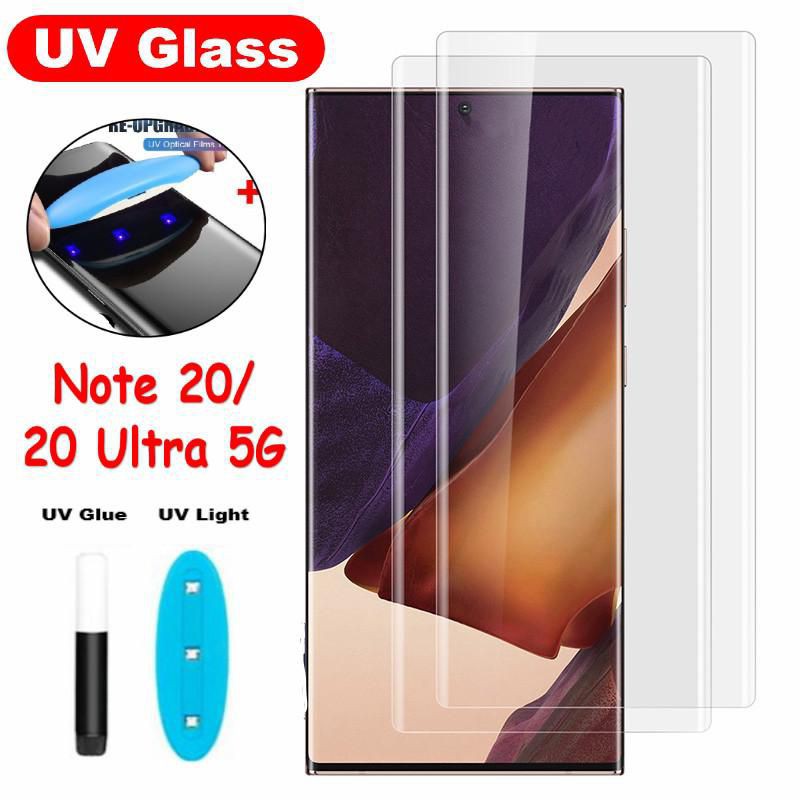 Kính cường lực samsung note 20 / note 20 ultra full keo UV kèm phụ kiện dán