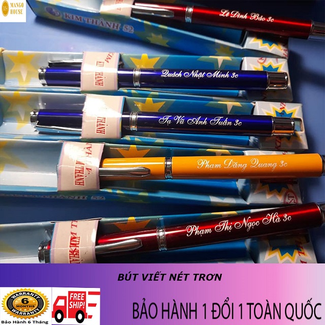 Viết bơm mực Kim Thành 52- Ngòi nhỏ, nét trơn, không có nét thanh đậm, bút bơm pitstong-Tặng kèm ngòi thay thế- Bút máy, bút mực, bút luyện chữ, bút trẻ em- Mango House shop