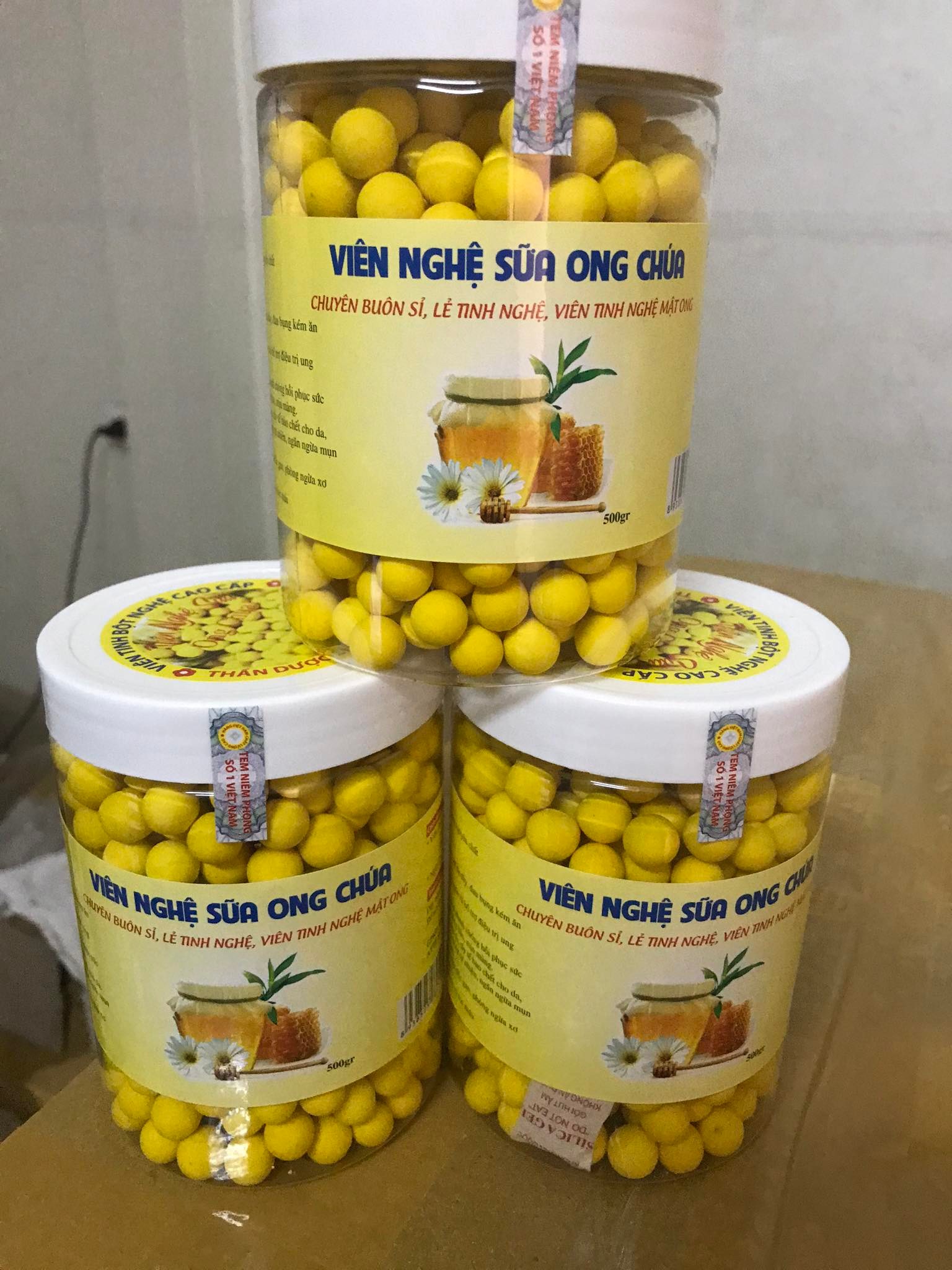 Viên nghệ sữa ong chúa phấn hoa ( hũ 500g )