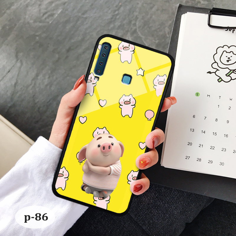 Ốp lưng kính 3D cute Samsung A9 2018