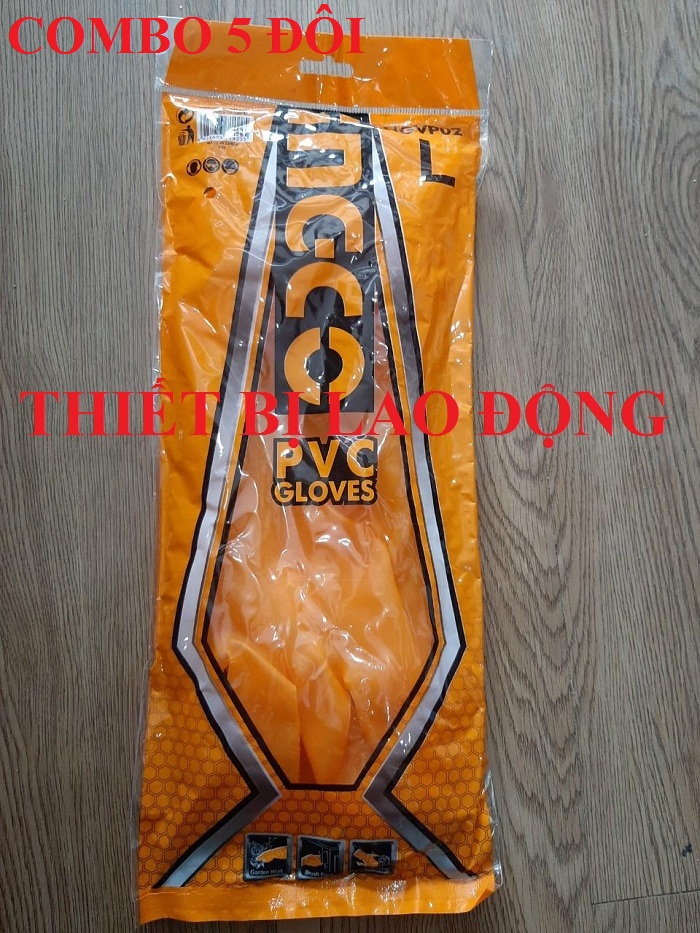 Combo 5 đôi Găng tay PVC INGCO HGVP02