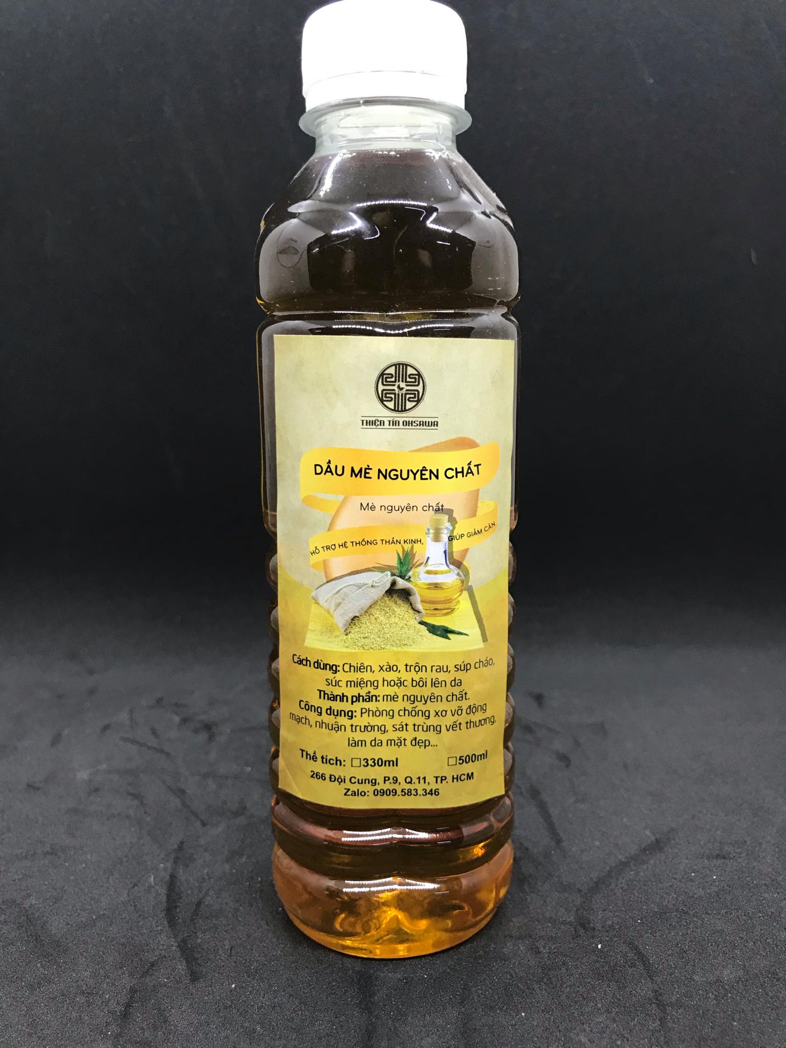 Dầu Mè Đen Nguyên Chất Hấp Ép Chai 350ML