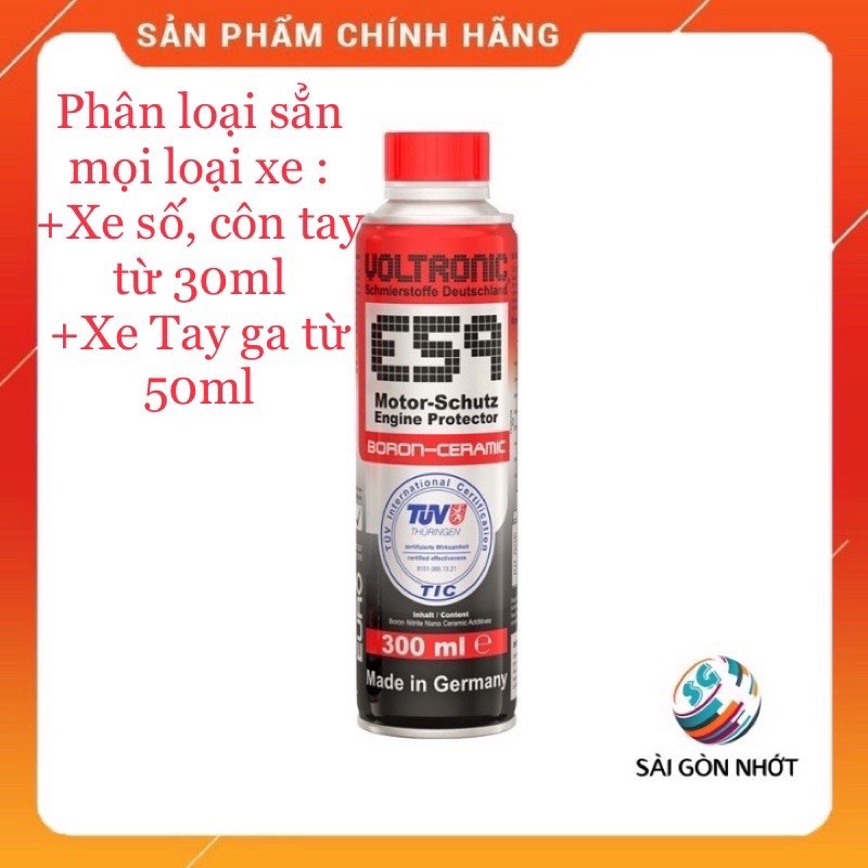 Phụ gia dầu nhớt voltronic e59 phủ ceramic gốm sứ bảo vệ động cơ 300ml