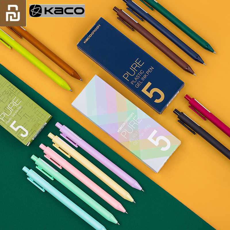 Bộ 5 bút bi gel Kaco Pure cỡ 05mm