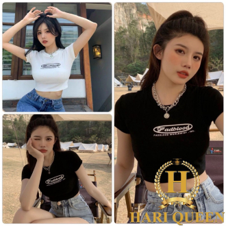 Áo croptop bozip Badbload ngắn tay dáng ôm HARIQUEEN