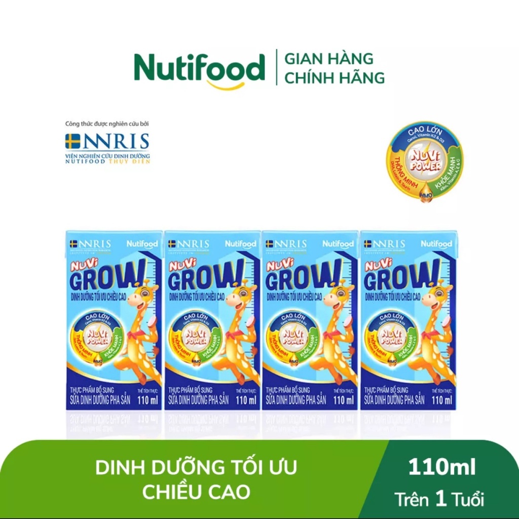 Thùng 48 Hộp Sữa Bột Pha Sẵn NUVI GROW (110ml)