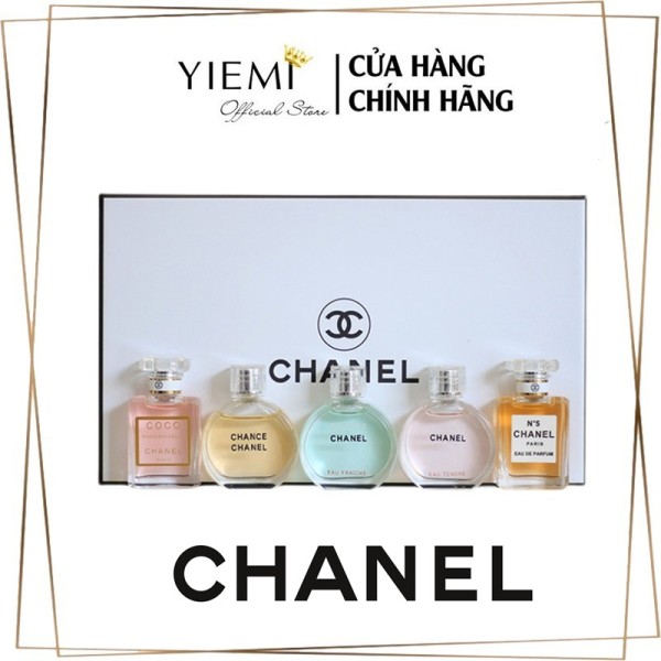 Bộ 5 Chai Nước Hoa Mini Chanel 7.5ml - Dạng Chấm - Độ Lưu Hương Lâu 8 - 12 giờ