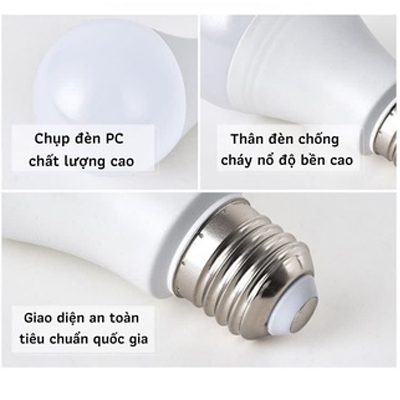 BÓNG ĐÈN LED ĐUÔI E27(TRẮNG/VÀNG) TIẾT KIỆM ĐIỆN NĂNG