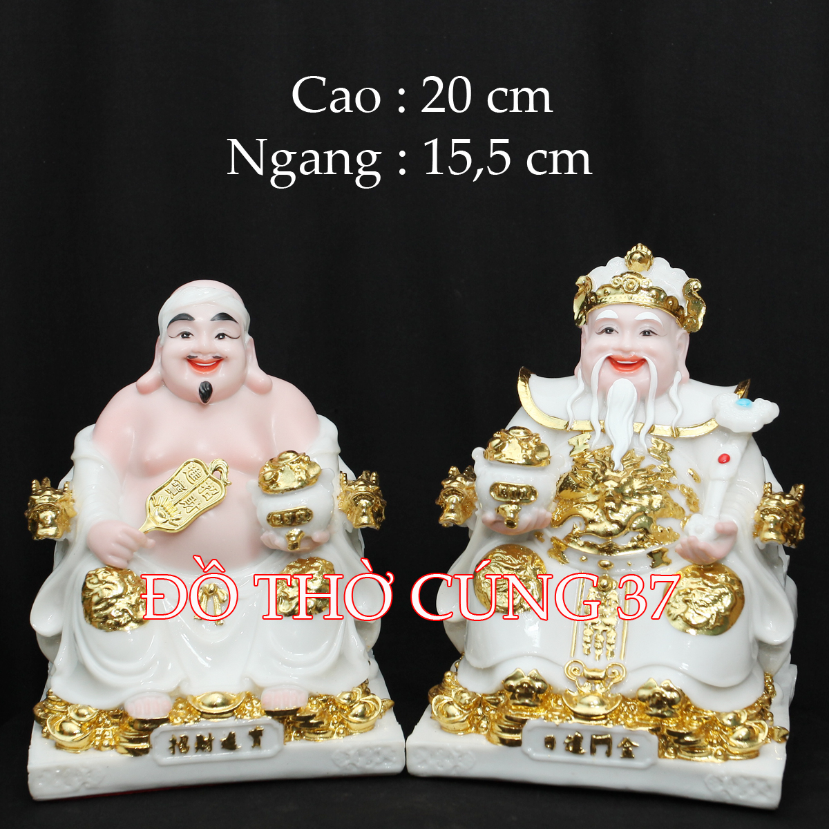 [ CAO 20 CM PHÚ QUÝ TRẮNG ] THẦN TÀI THỔ ĐỊA PHÚ QUÝ MÀU TRẮNG [ COMPOSITE + BỘT ĐÁ  ]