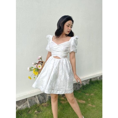 Somee studio_Puff dress_Váy tơ hoa tay bồng