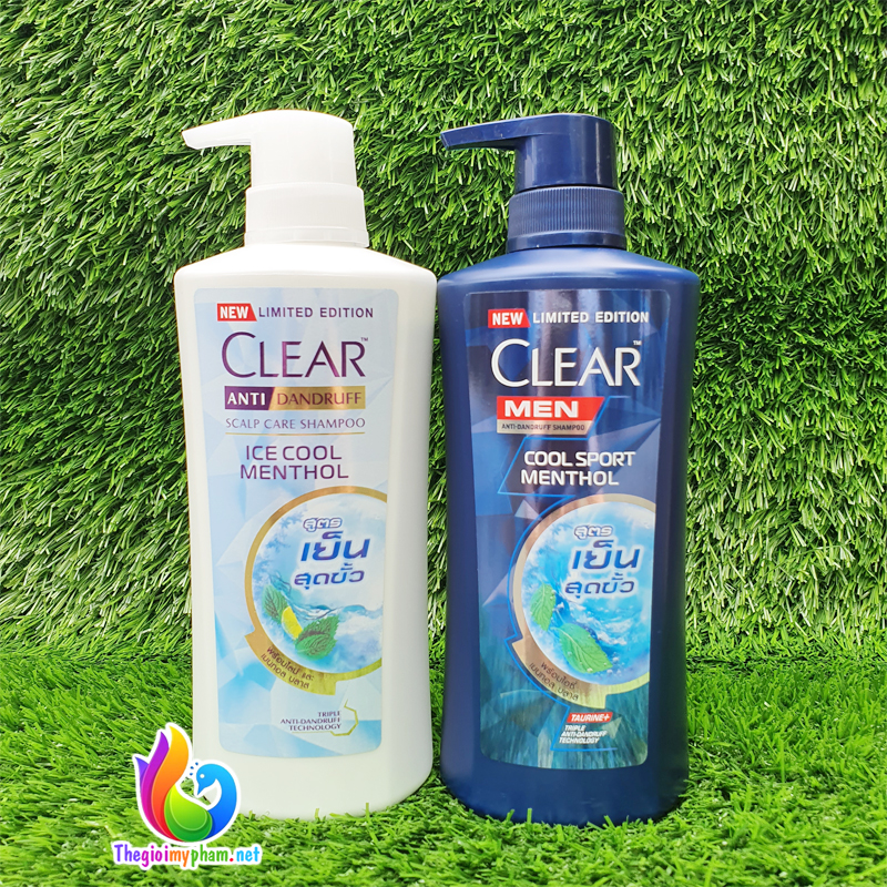 Combo Dầu Gội Clear Bạc Hà 390ml Và Clear Men 390ml Thái Lan