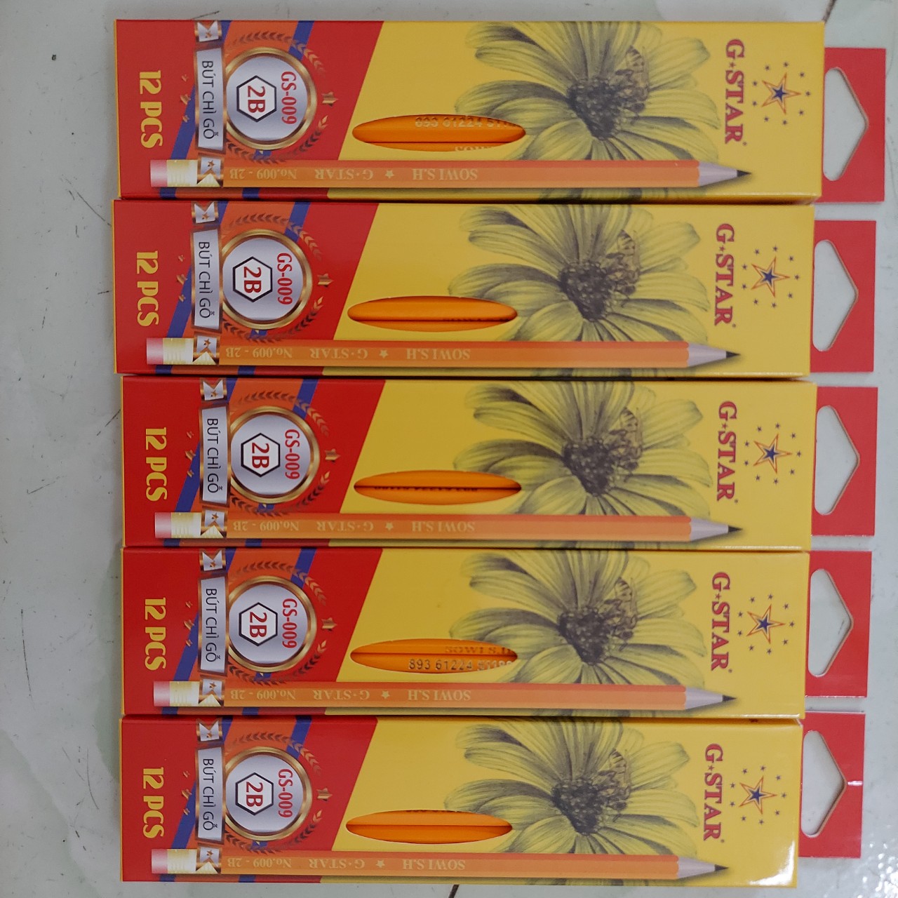 HỘP 12 CÂY VIẾT CHÌ GỖ 2B CAO CẤP GSTAR