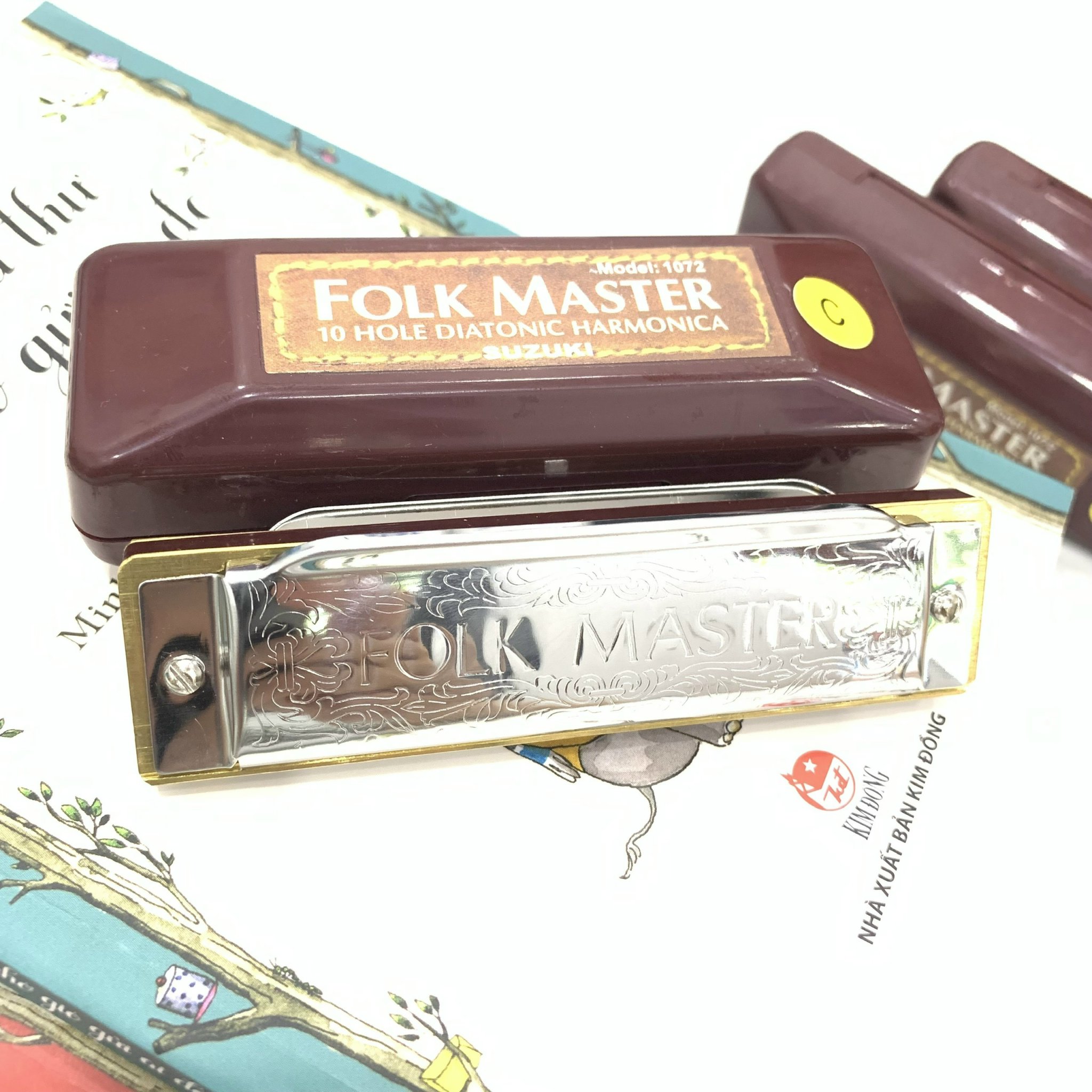 Kèn Harmonica Diatonic 10 lỗ Suzuki Folk Master kèm hộp đựng