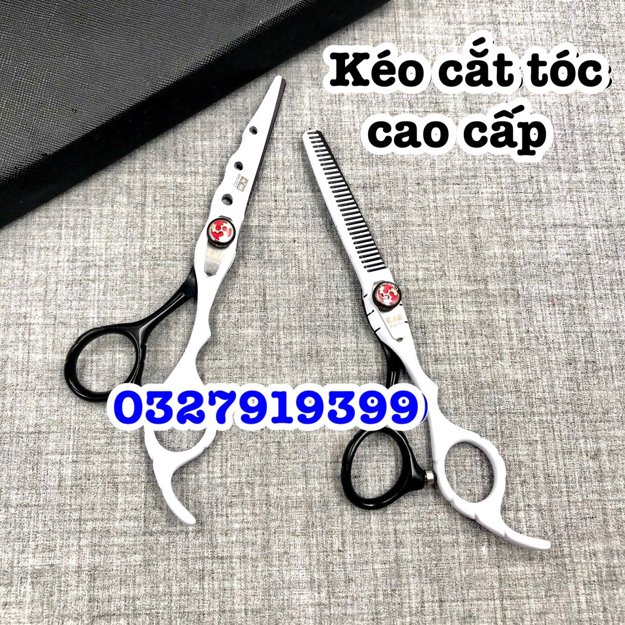 Kéo cắt tỉa tóc Nhật KAI 6.0 ( đen trắng )
