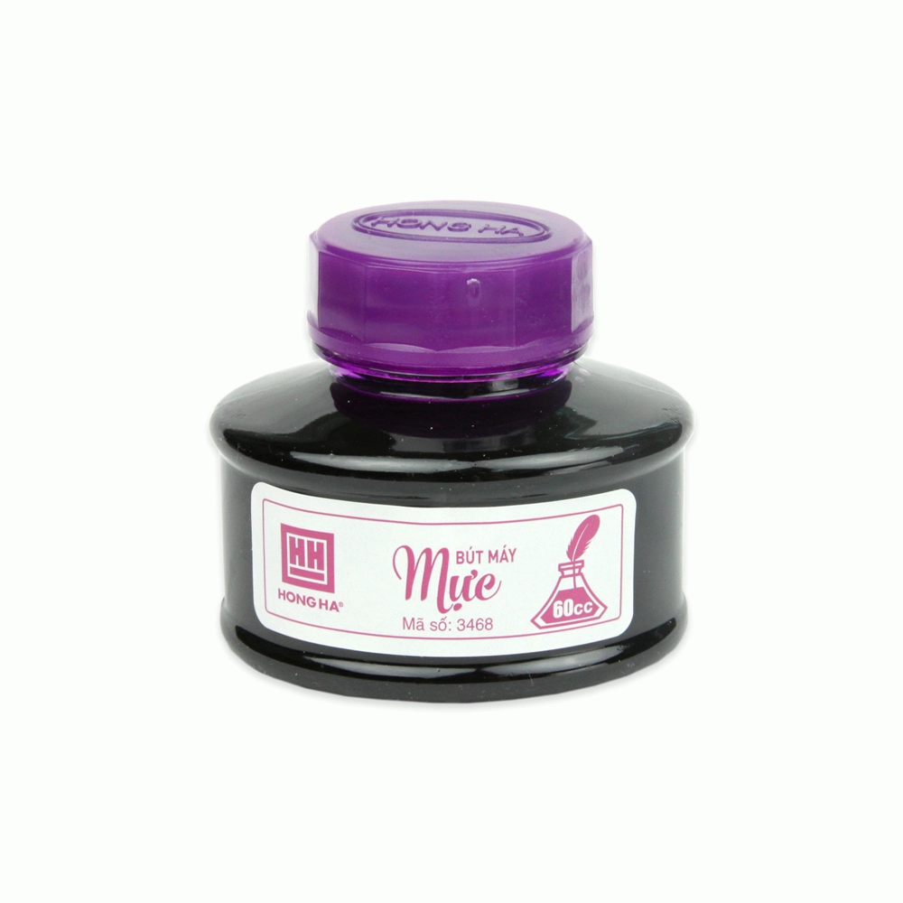 Mực Hồng Hà Bơm Bút Máy 60ml - Mực Bút Máy Hồng Hà 60ml Đủ Màu (Tím nhạt / Xanh / Đen)