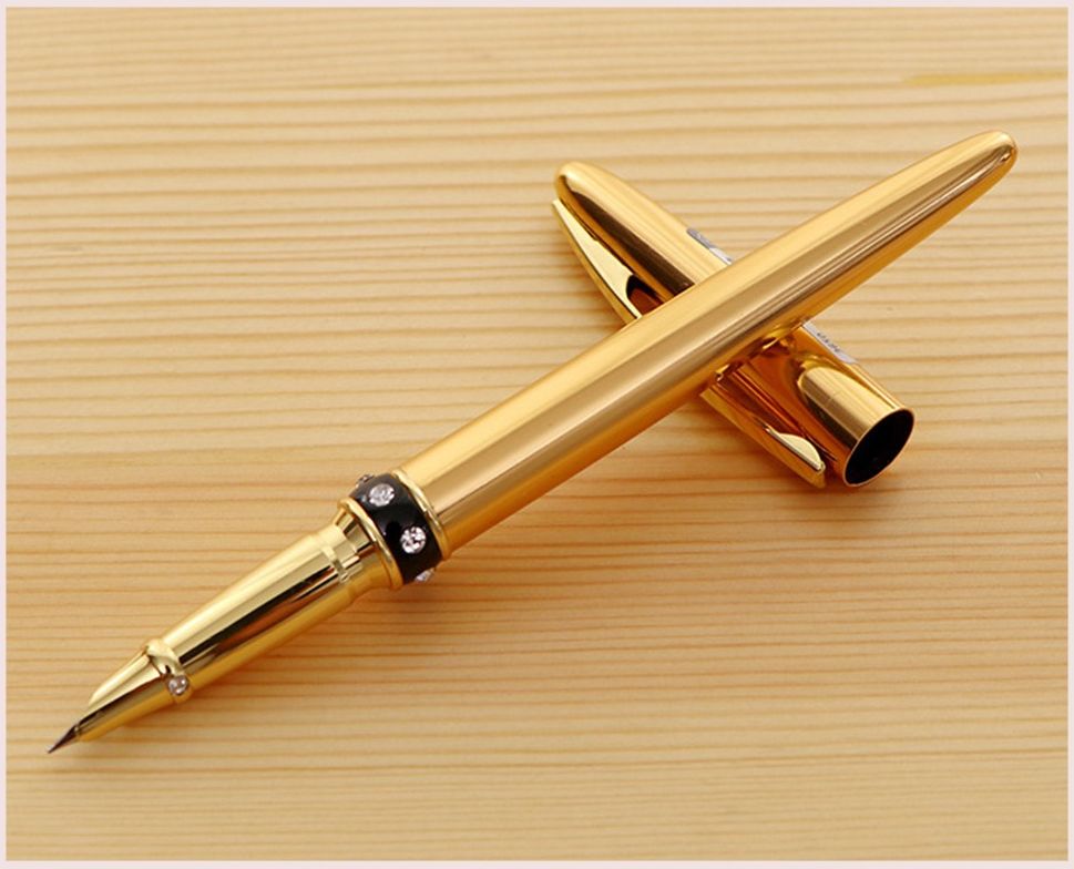 Beautiful bamboo foil needle pen fountain pen cute rhinestone