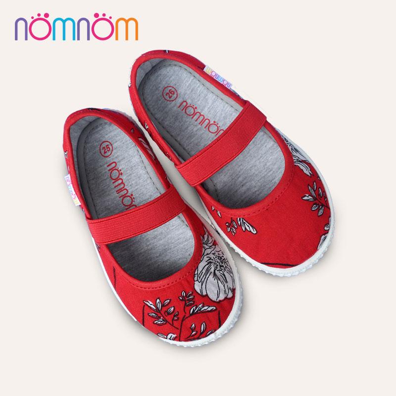 Giày búp bê cho bé gái quai chun NomNom EPG1913 màu Đỏ