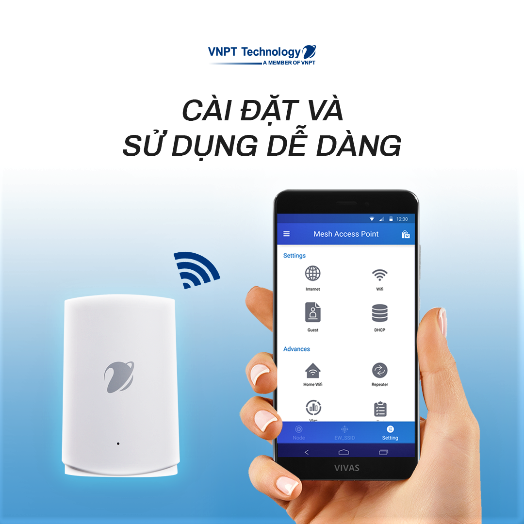 Thiết bị phát sóng Mesh wifi VNPT Technology Easy Mesh Access Point – iGate EW12S