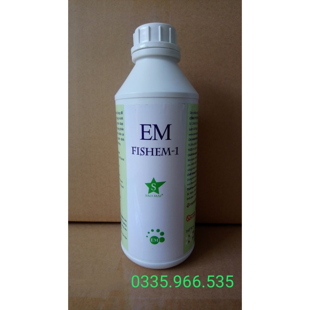 1Lít CHẾ PHẨM SINH HỌC Ủ PHÂN CÁ, BÃ ĐẬU NÀNH "EM FISHEM-1"