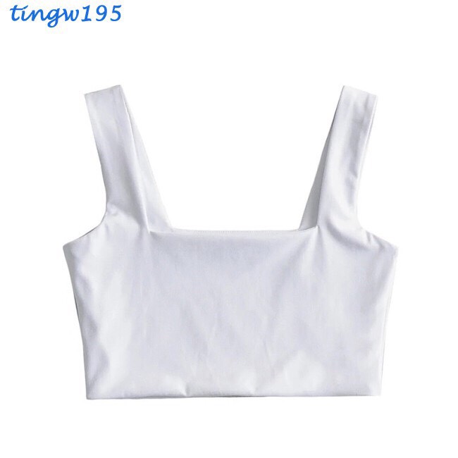 Áo 2 dây nữ bản to cổ vuông ôm body thời trang hàn quốc/ Áo croptop dáng ngắn trẻ trung năng động