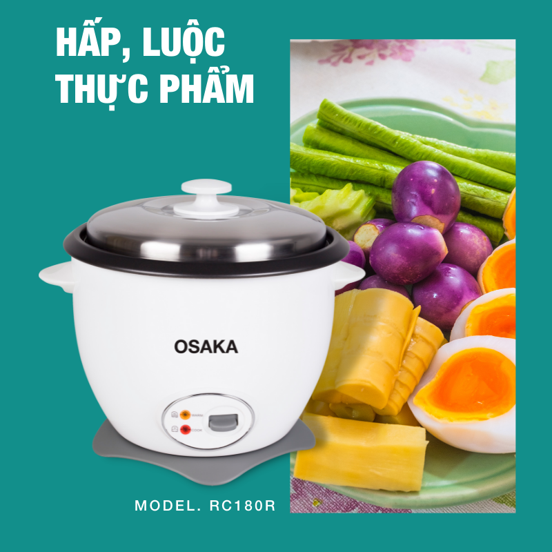 Nồi cơm điện OSAKA RC-180R 1.8 Lít - Nắp rời