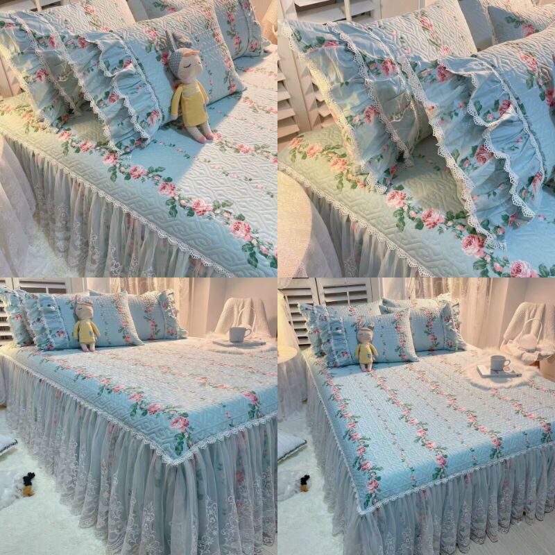 SET GA GỐI PHỦ BÈO REN CÔNG CHÚA