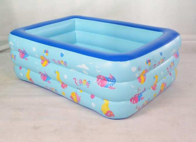 Bể Bơi Phao 3 Tầng, Hồ Bơi Tắm Cho Bé, Bồn Tắm Trẻ Em Hình Chữ Nhật Bể Bơi Trong Nhà Loại 1m3