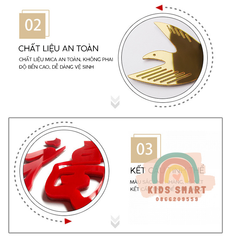 Tranh Dán Tường Mica 3D🍓🍓XẢ KHO🍓🍓Thước Đo Thước Đo Chiều Cao Cho Bé