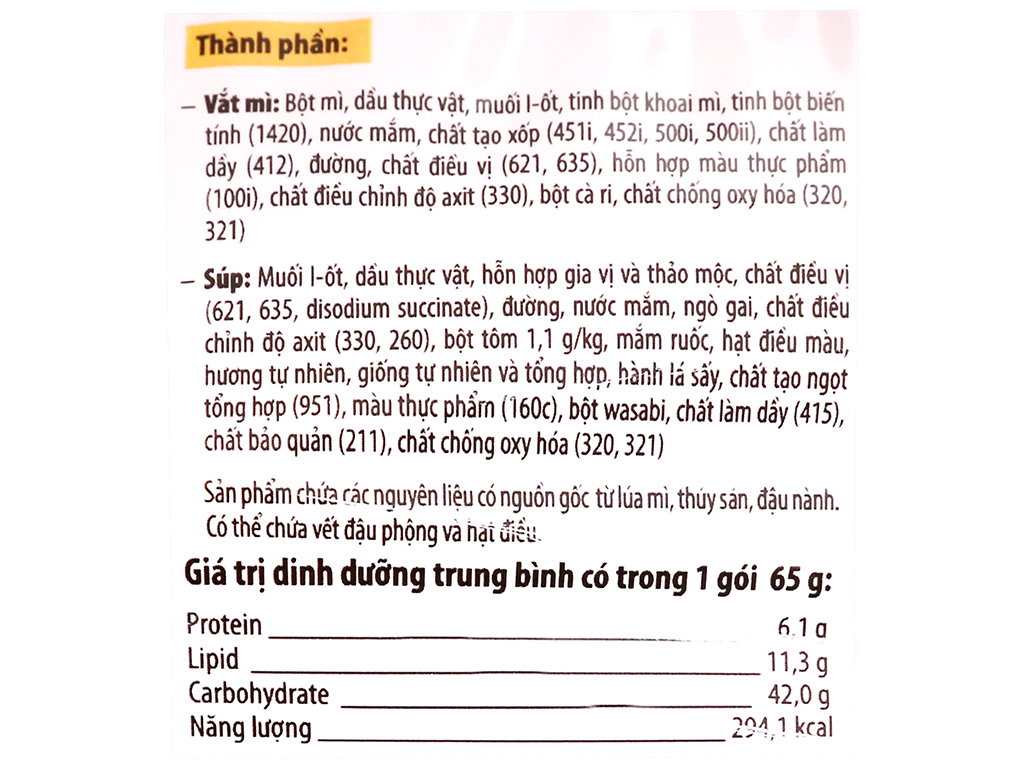 COMBO 10 gói mì Kokomi Tôm chua cay 65gr