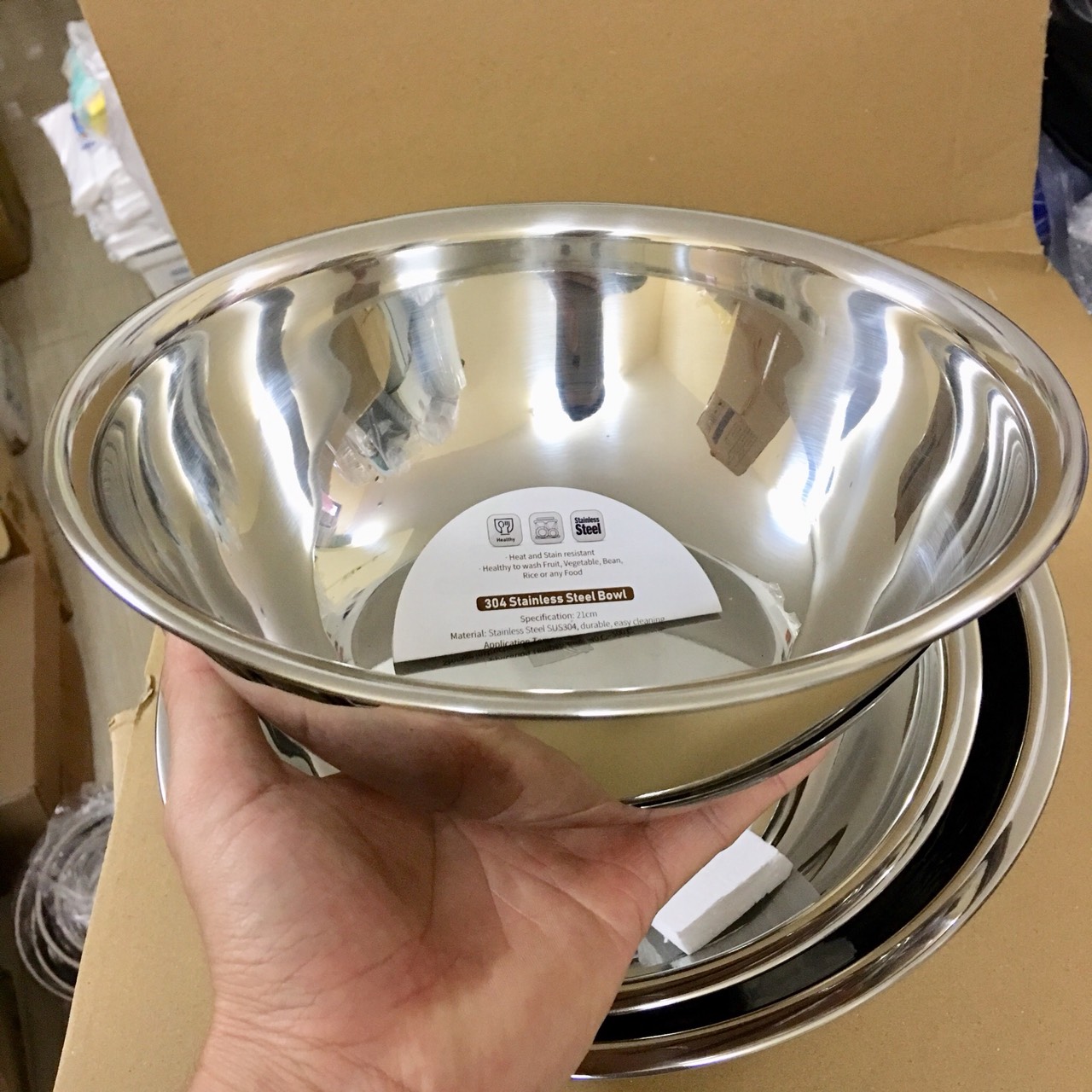 Thau inox 304 cao cấp hàng nhập từ Hàn Quốc size từ 21cm, 24cm, 27cm, chịu nhiệt tốt