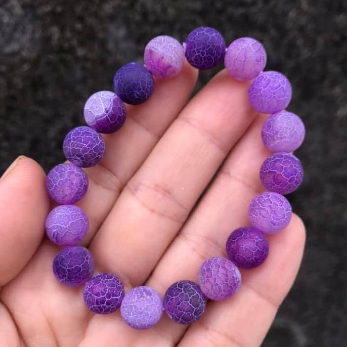 [HCM]VÒNG TAY ĐÁ MÃ NÃO VÂN TRỨNG TÍM 10LY