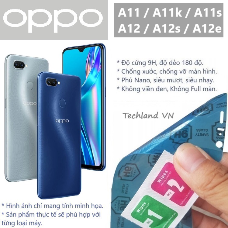 Cường Lực Phủ Nano Oppo A11 / A12 / A11k / A11s / A12s / A12e - Trong Suốt, Không Full Màn, Không Viền Đen