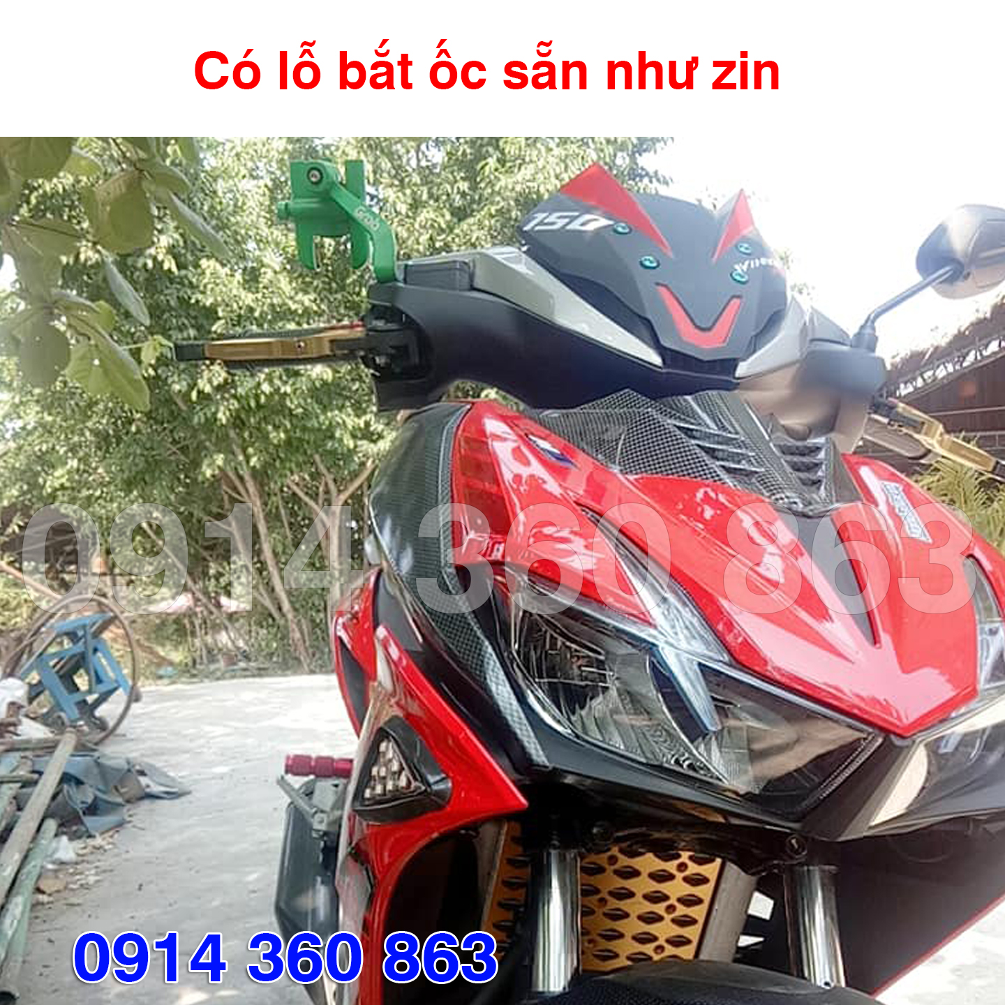 Mão chắn gió Winner x v2 Kiểu sừng đen đỏ