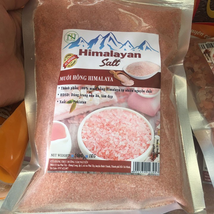 Muối Ăn Himalaya nhập khẩu Pakistan- Túi 1kg hạt mịn