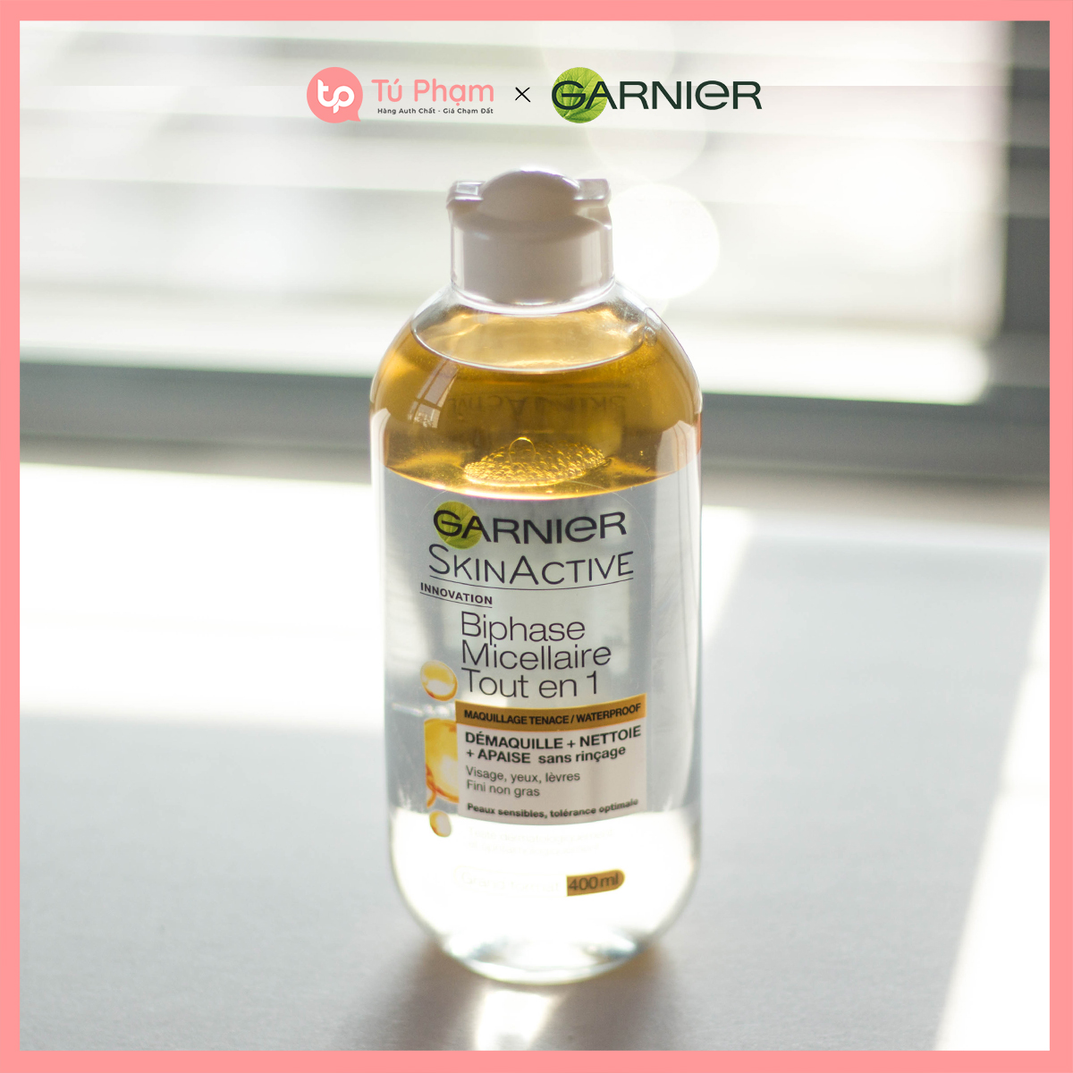 Nước Tẩy Trang Garnier Skin Active Solution Micellaire 400ml Trắng Vàng