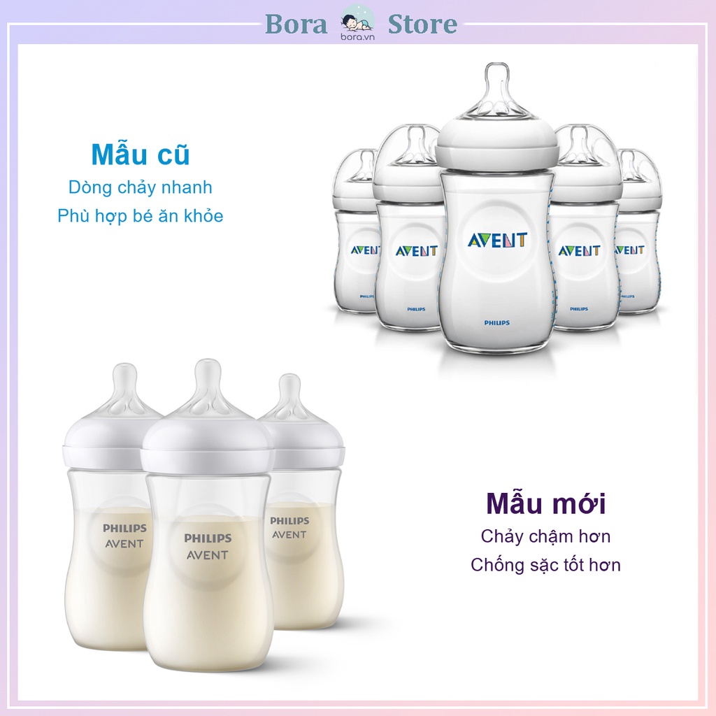 Bình sữa Avent Natural 125 260 330ml Được chọn núm 0 - Y Cam kết chính hãng