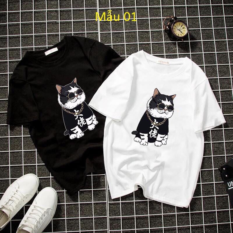 Combo 2 áo đen trắng - áo đôi, áo cặp, áo tình yêu áo nam nữ áo thun vải đẹp hình in đẹp