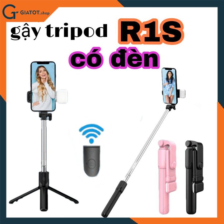 Gậy tự sướng 3 chân kiêm remote Bluetooth new