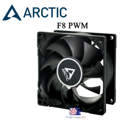 Fan case 8cm Arctic F8 PWM (Black/White) [ThermalVN] - Fan case 8cm Quay êm, Sức gió tốt, Tuổi thọ sản phẩm cao