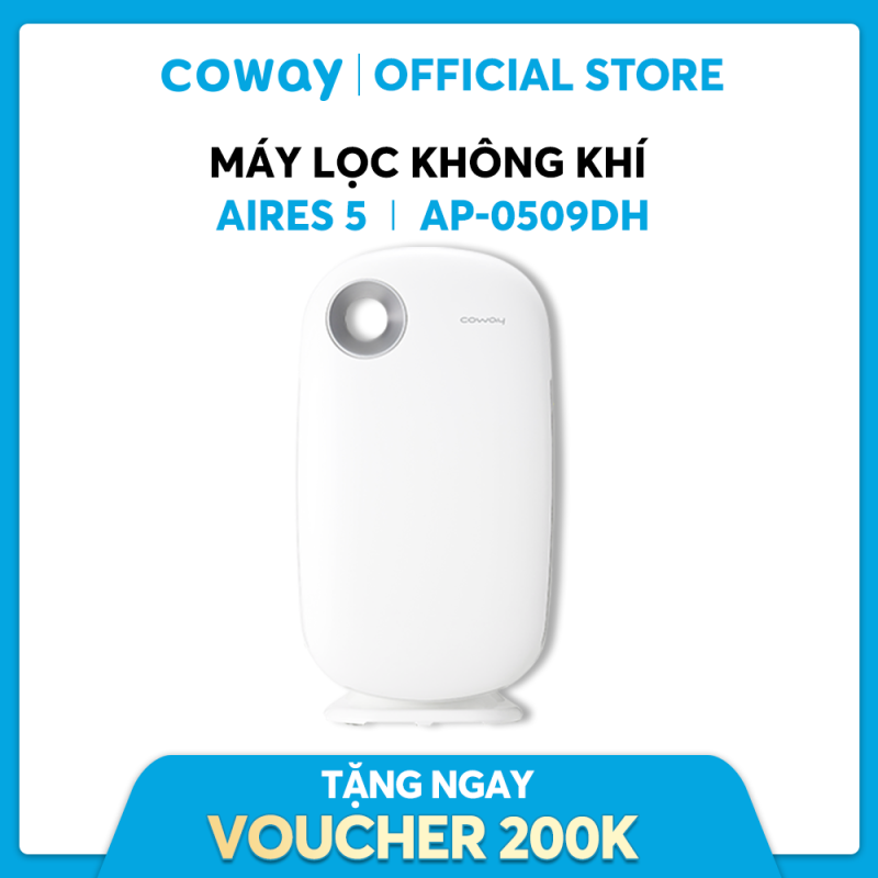 Bảng giá Máy lọc không khí Coway Aires (5) AP-0509DH - Loại bỏ bụi bẩn, khử mùi, diệt khuẩn - Diện tích sử dụng 17m2 - Bảo hành chính hãng 12 tháng