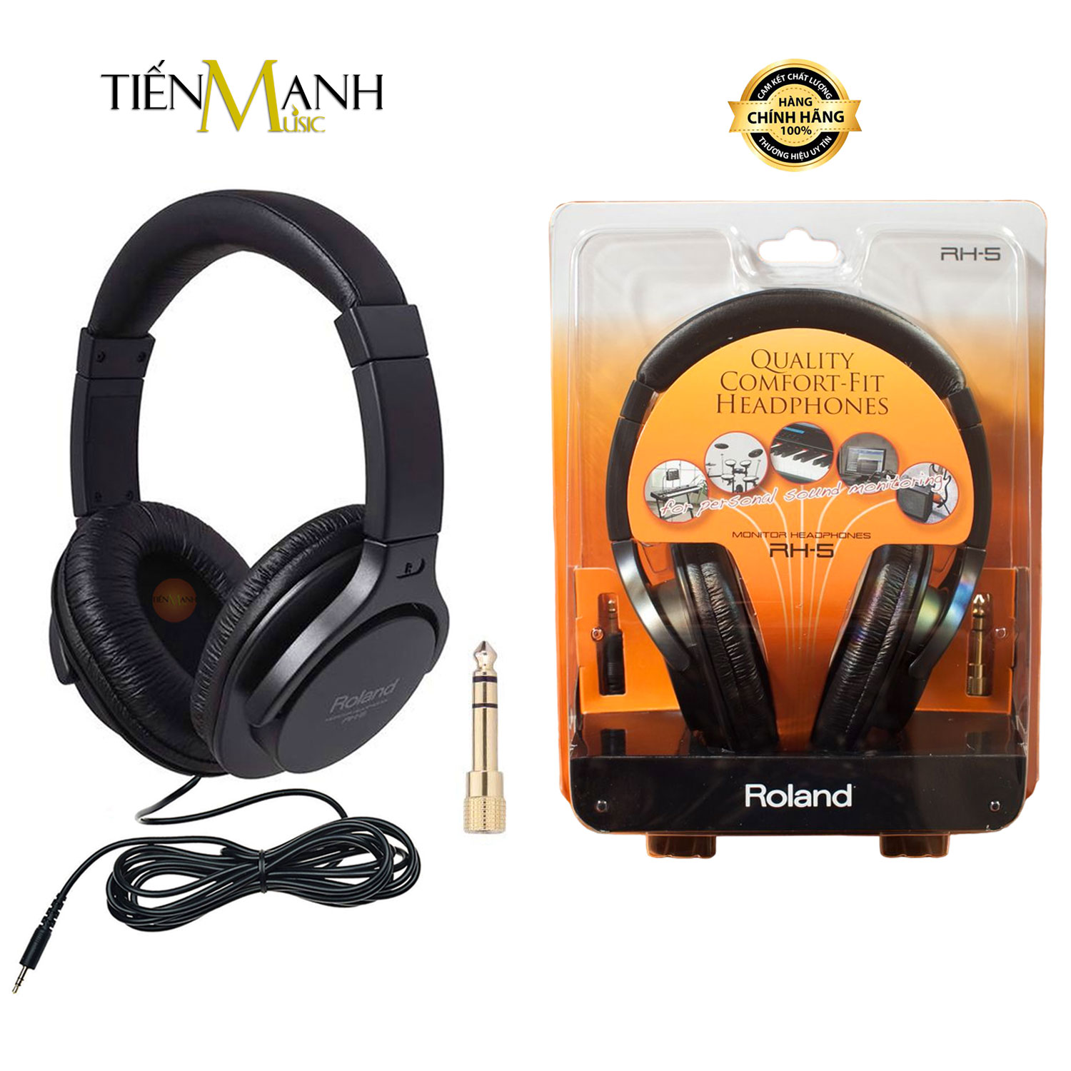 Tai nghe cao cấp roland rh5 - cho nhạc cụ, đàn piano, organ, trống, amply headphones closed back rh-5