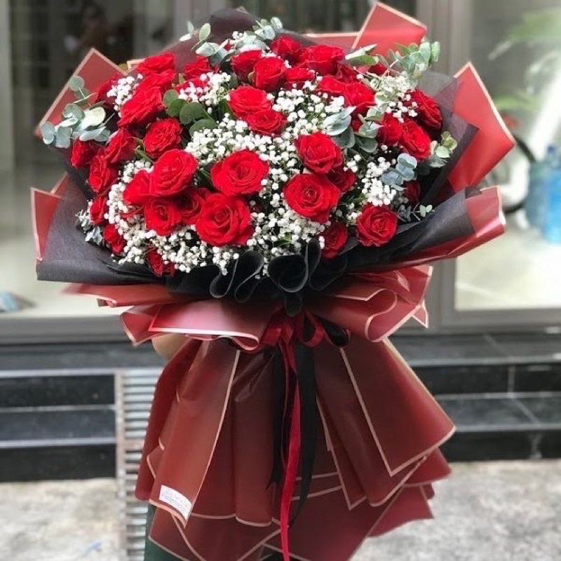 Giấy bóng mờ viền đồng bó hoa (Tập20 tờ)