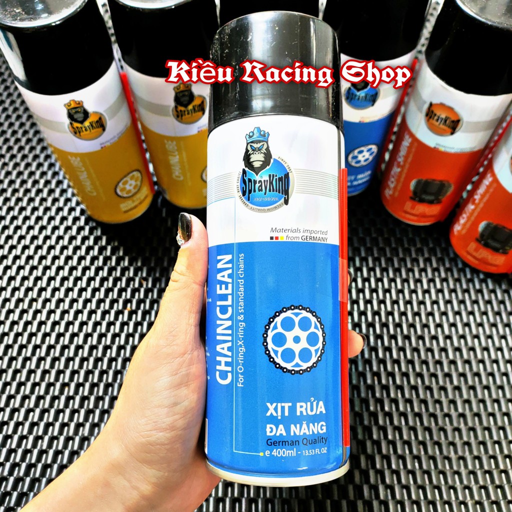 Chai xịt vệ sinh sên, dưỡng sên và xịt đánh bóng lốp xe sprayking 400ml