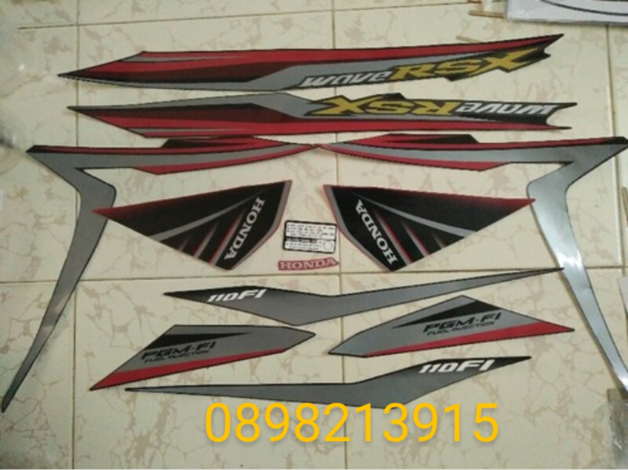 Bộ tem Wave RSX 110 Fi màu đỏ 2014