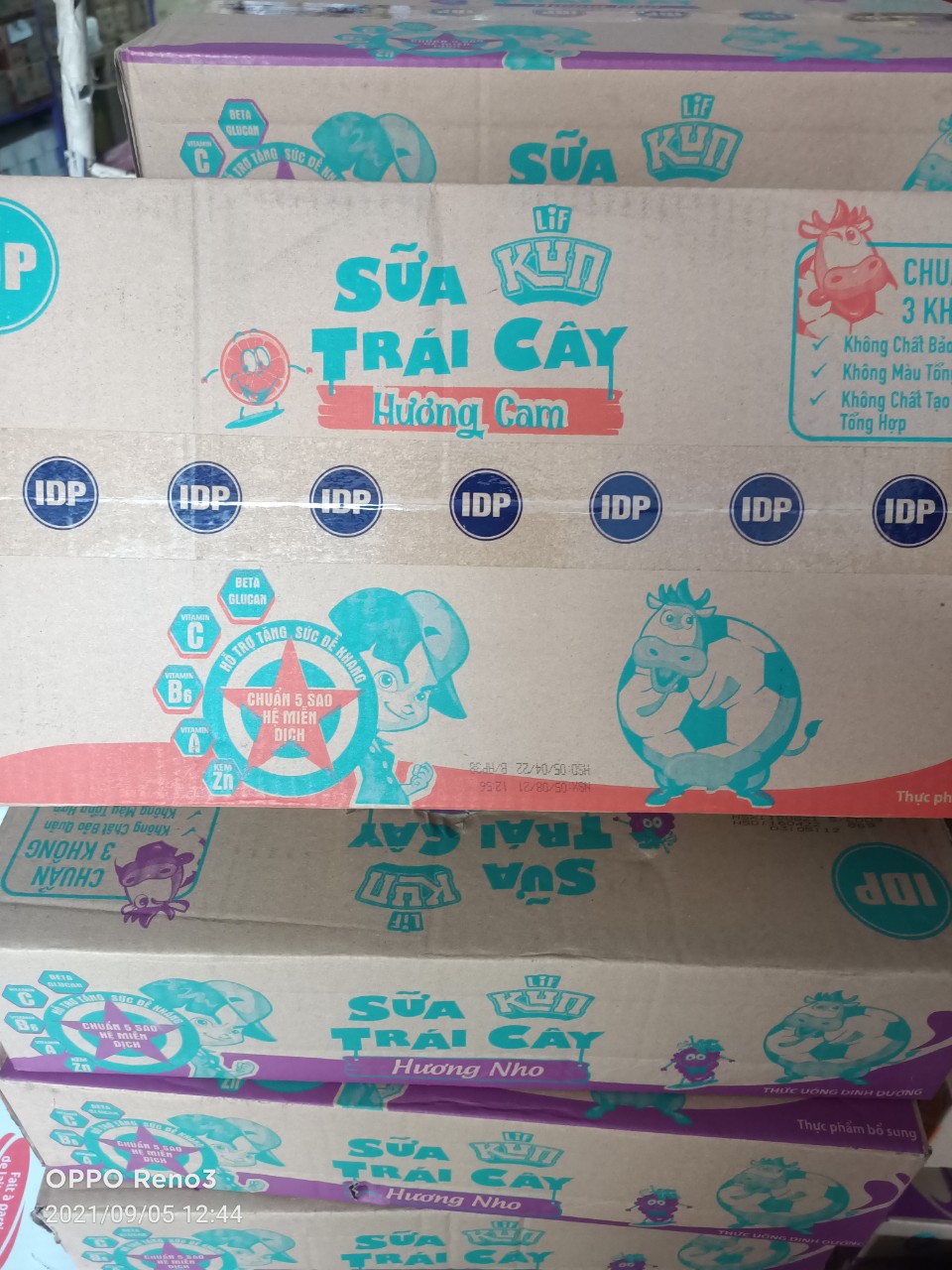Thùng 48 hộp 110ml Sữa trái cây KUN CAM
