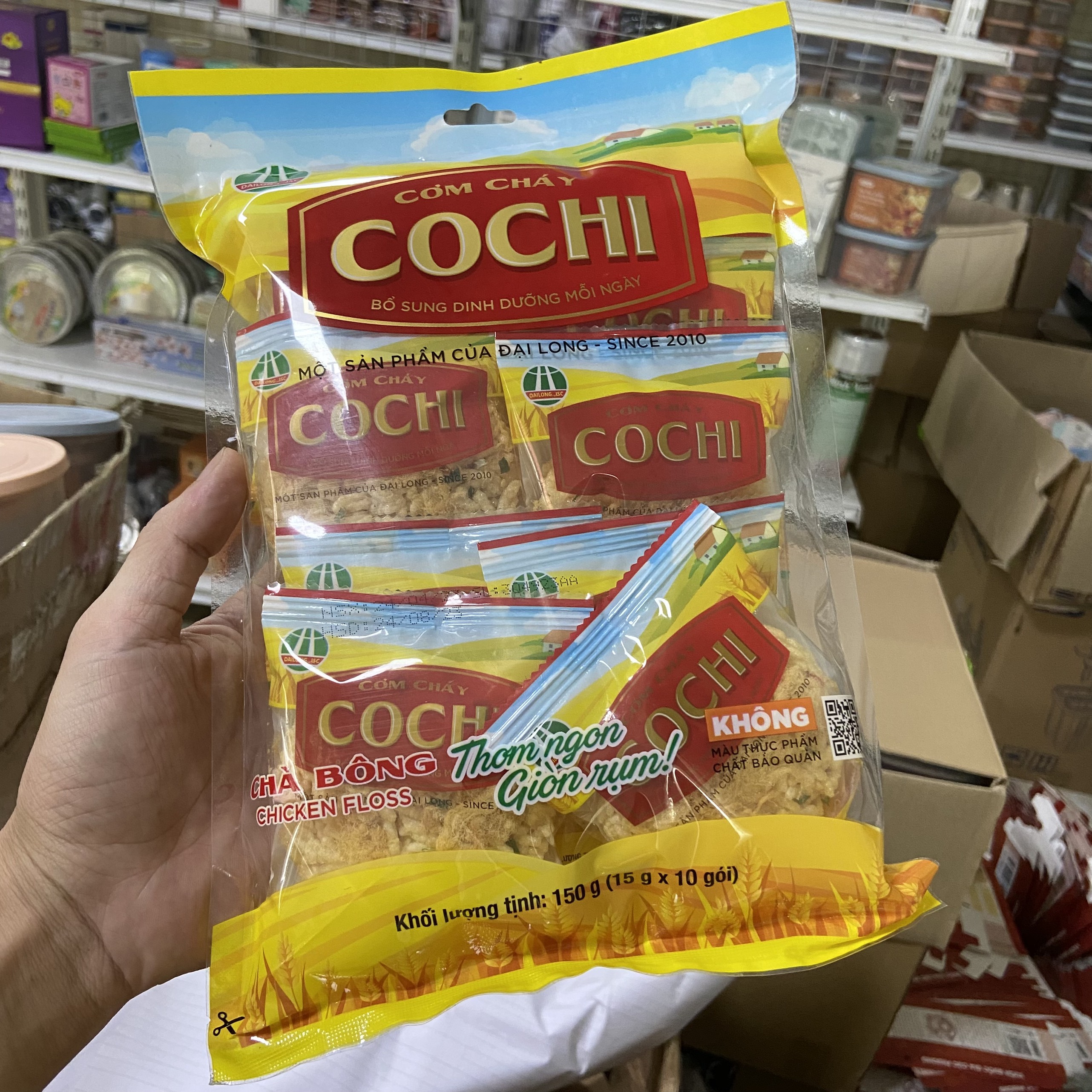 Cơm cháy Đại Long - Cơm cháy COCHI 150g (Túi 10 gói x 15g)