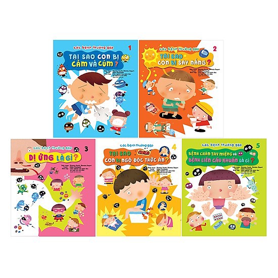 Sách Ehon nhật bản Các bệnh thường gặp ( Bộ 5 cuốn)