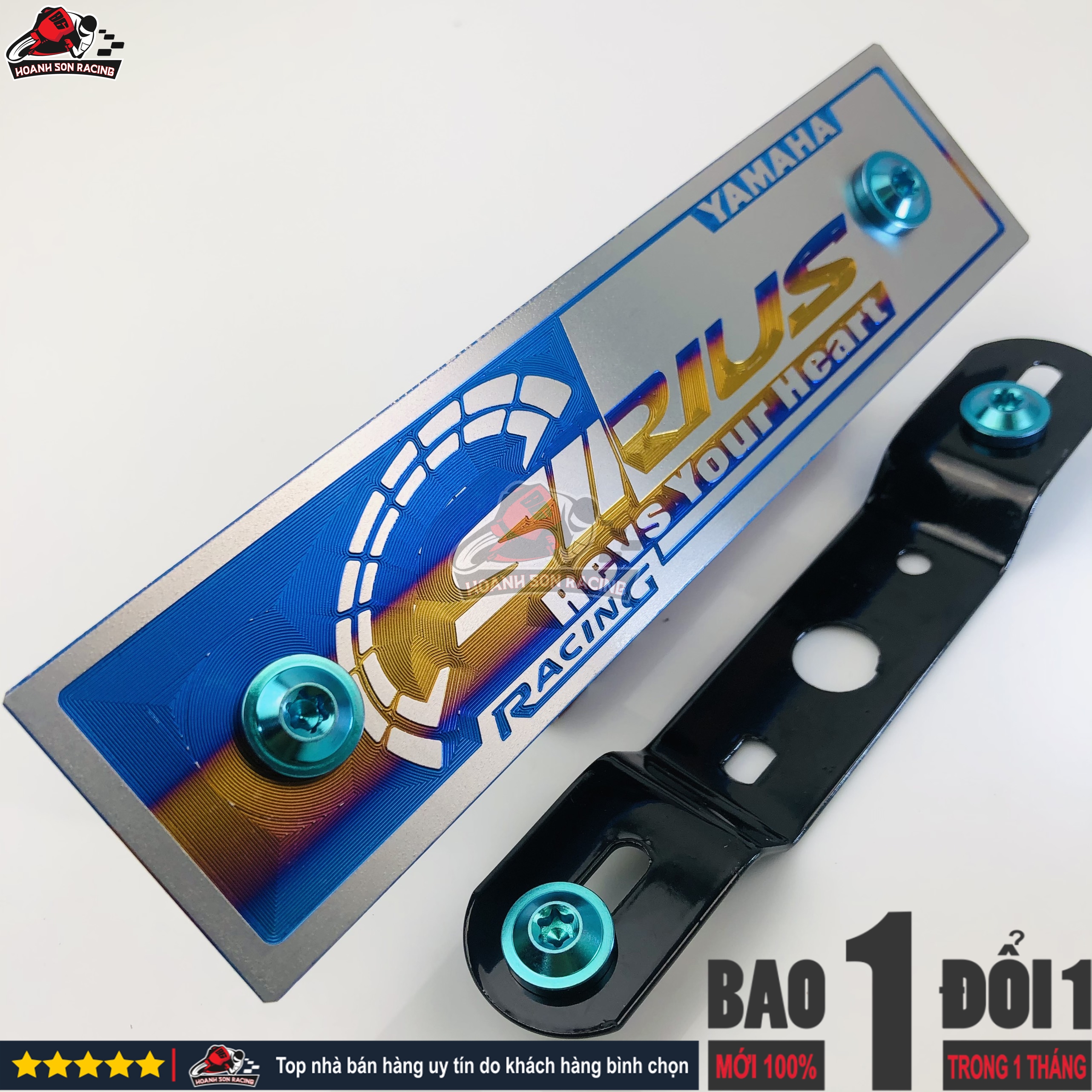 Bảng tên 3D SIRIUS  titan chính hãng tặng pát gắn bảng tên và ốc titan gr5 xanh lục bảo ( hình chụp thực tế) Hoành Sơn Racing