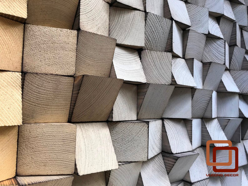 Tranh gỗ trang trí 3D GRADIENT ẤM ÁP (Wood mosaic) - KÍCH THƯỚC 30cmx1M